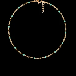 Bransoletka 16+5 cm, miętowa emalia, pozłacana^Lilou Sale