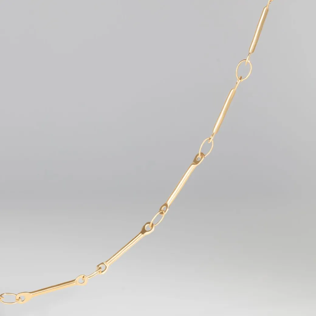 Bransoletka Bamboo z zawieszką medalik 1 cm pozłacana^Lilou Fashion
