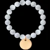 Bransoletka Moon z naturalnych kamieni z pozłacanym medalikiem^Lilou Online