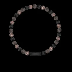 Bransoletka męska z brązowych kamieni 0,4 cm^Lilou New