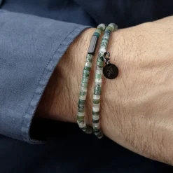 Bransoletka męska z kamieni agat 0,4 cm^Lilou Fashion