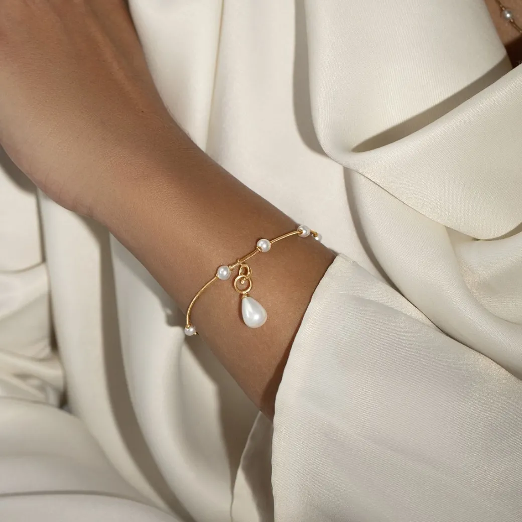 Bransoletka Pearls z zawieszką pozłacana^Lilou Sale
