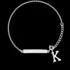 Bransoletka z blaszką i posrebrzaną literką K^Lilou Fashion