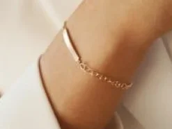 Bransoletka z blaszką ze złota próby 585 z diamentem^Lilou Hot