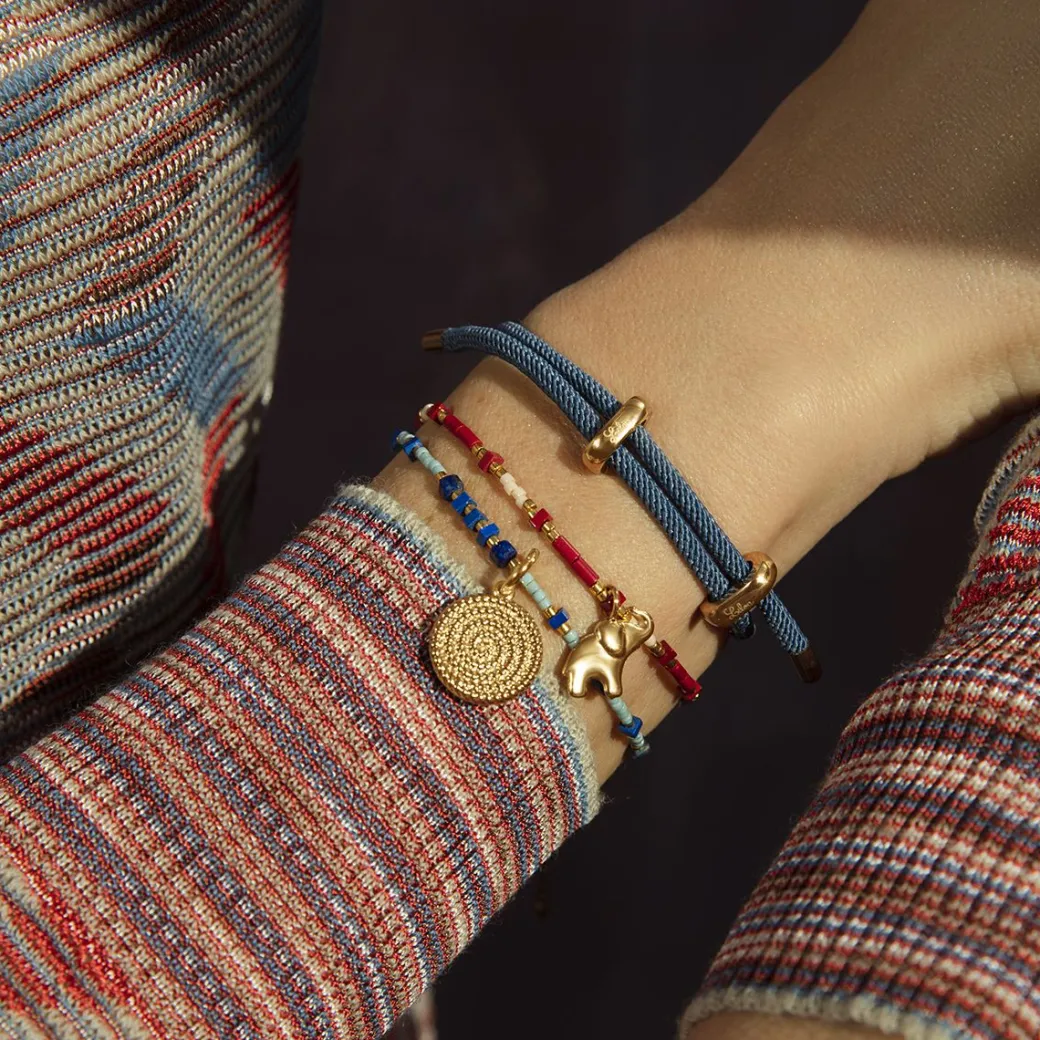 Bransoletka z niebieskimi japońskimi koralikami Miyuki z zawieszką Boho I^Lilou Sale