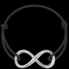 Bransoletka ze srebrną nieskończonością na grubym czarnym sznurku^Lilou Clearance