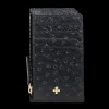 Card holder czarny we wzór skóry strusia z wytłoczoną koniczyną^Lilou Sale