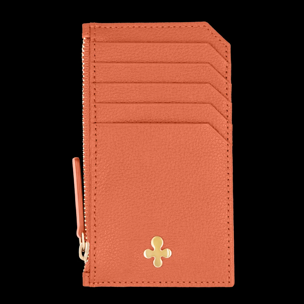 Card holder skórzany w kolorze pomarańczowym^Lilou Fashion