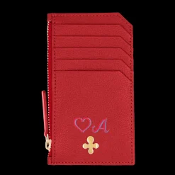 Card holder skórzany w kolorze czerwonym^Lilou Discount