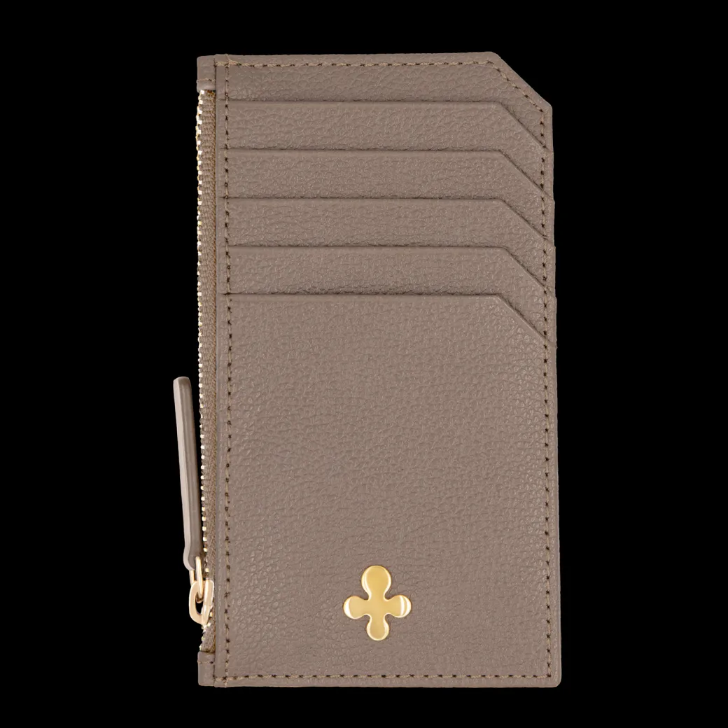 Card holder skórzany w kolorze mocca^Lilou New