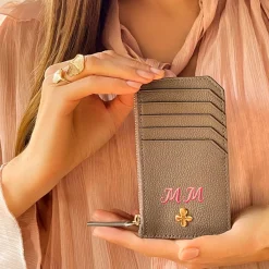 Card holder skórzany w kolorze mocca^Lilou New