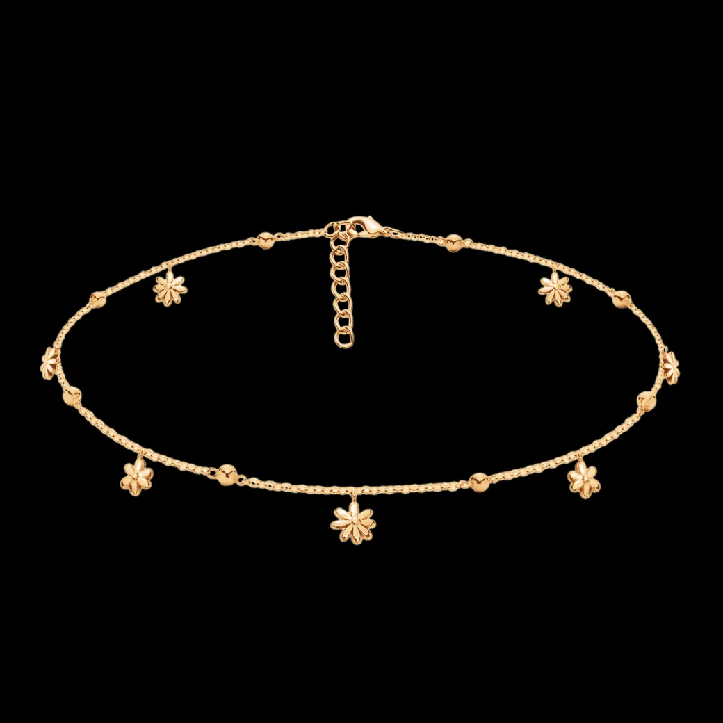 Choker Flowers 34 cm, pozłacany^Lilou Fashion