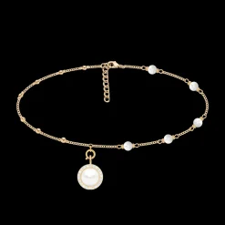 Choker Pearls pozłacany i zawieszka Cosmos z białą perłą no.2 pozłacana^Lilou Fashion