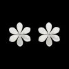 Kolczyki Flowers na sztyfcie posrebrzane z niezapominajkami z masy perłowej^Lilou New