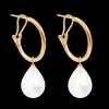 Kolczyki koła 2 cm z zawieszkami Pearls, pozłacane^Lilou Clearance