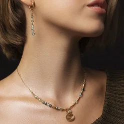 Kolczyki koła z zawieszką Planets 4,5 cm pozłacane^Lilou Fashion