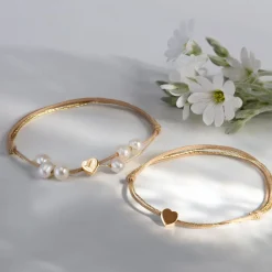 Komplet bransoletek mama & córka – serca na podwójnym sznurku^Lilou Discount
