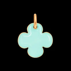 Koniczynka okrągła 1,5 cm miętowa emalia pozłacana^Lilou Fashion