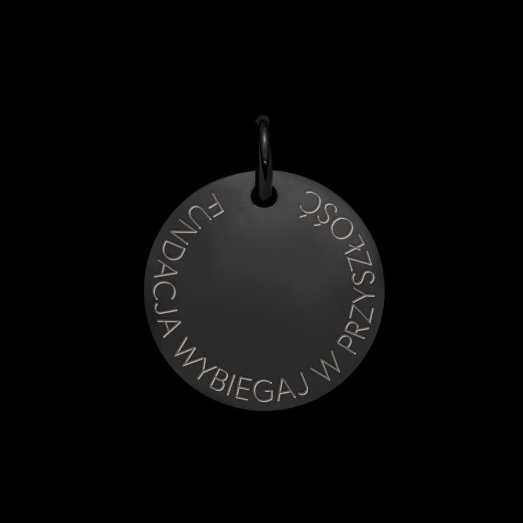 Medalik 1,5 cm, Fundacja wybiegaj w przyszłość, czarny szczotkowany^Lilou New
