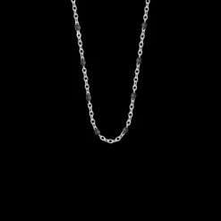 Naszyjnik 42+5 cm, czarna emalia, posrebrzany^Lilou Fashion