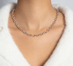 Naszyjnik Łańcuch No.1, posrebrzany^Lilou Fashion