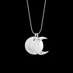 Naszyjnik Lune srebrny z medalikiem z masy perłowej na cienkim klasycznym łańcuszku^Lilou Online
