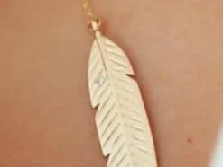 Naszyjnik Pióro ze złota próby 585 z diamentem^Lilou Hot