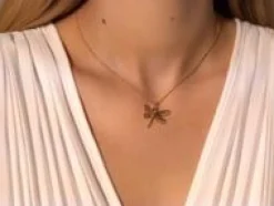 Naszyjnik Ważka z zieloną cyrkonią^Lilou Fashion