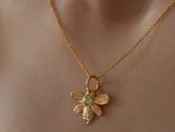 Naszyjnik z zawieszką Honey z kwarcem, pozłacany^Lilou Online