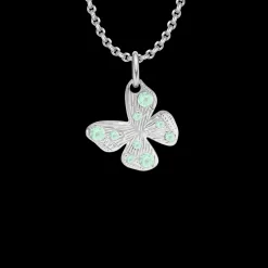 Naszyjnik z zawieszką Papillon 1 cm na cienkim klasycznym łańcuszku posrebrzany^Lilou Fashion