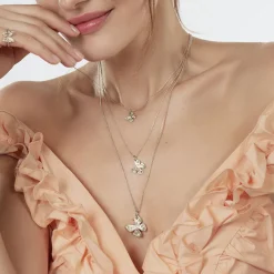 Naszyjnik z zawieszką Papillon 1,5 cm na cienkim klasycznym łańcuszku posrebrzany^Lilou Fashion