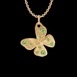 Naszyjnik z zawieszką Papillon 1,5 cm na cienkim klasycznym łańcuszku pozłacany^Lilou Outlet