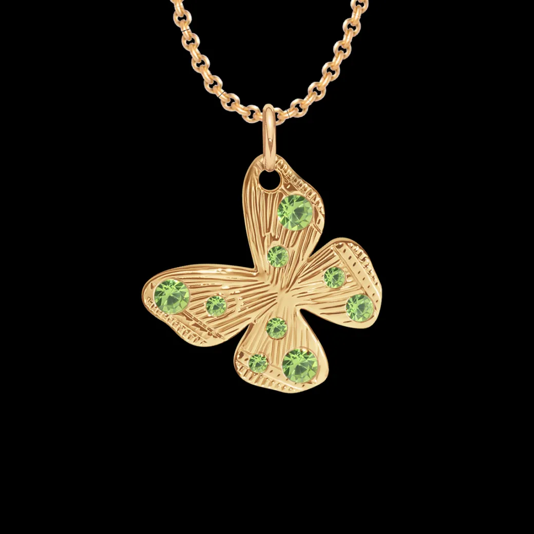 Naszyjnik z zawieszką Papillon 1,5 cm na cienkim klasycznym łańcuszku pozłacany^Lilou Outlet