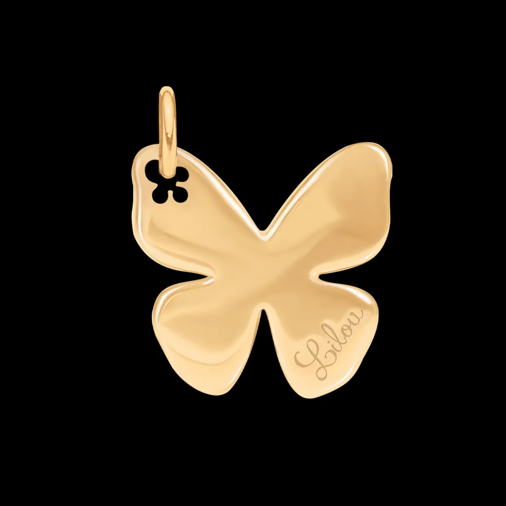 Naszyjnik z zawieszką Papillon 2 cm na cienkim klasycznym łańcuszku pozłacany^Lilou Fashion