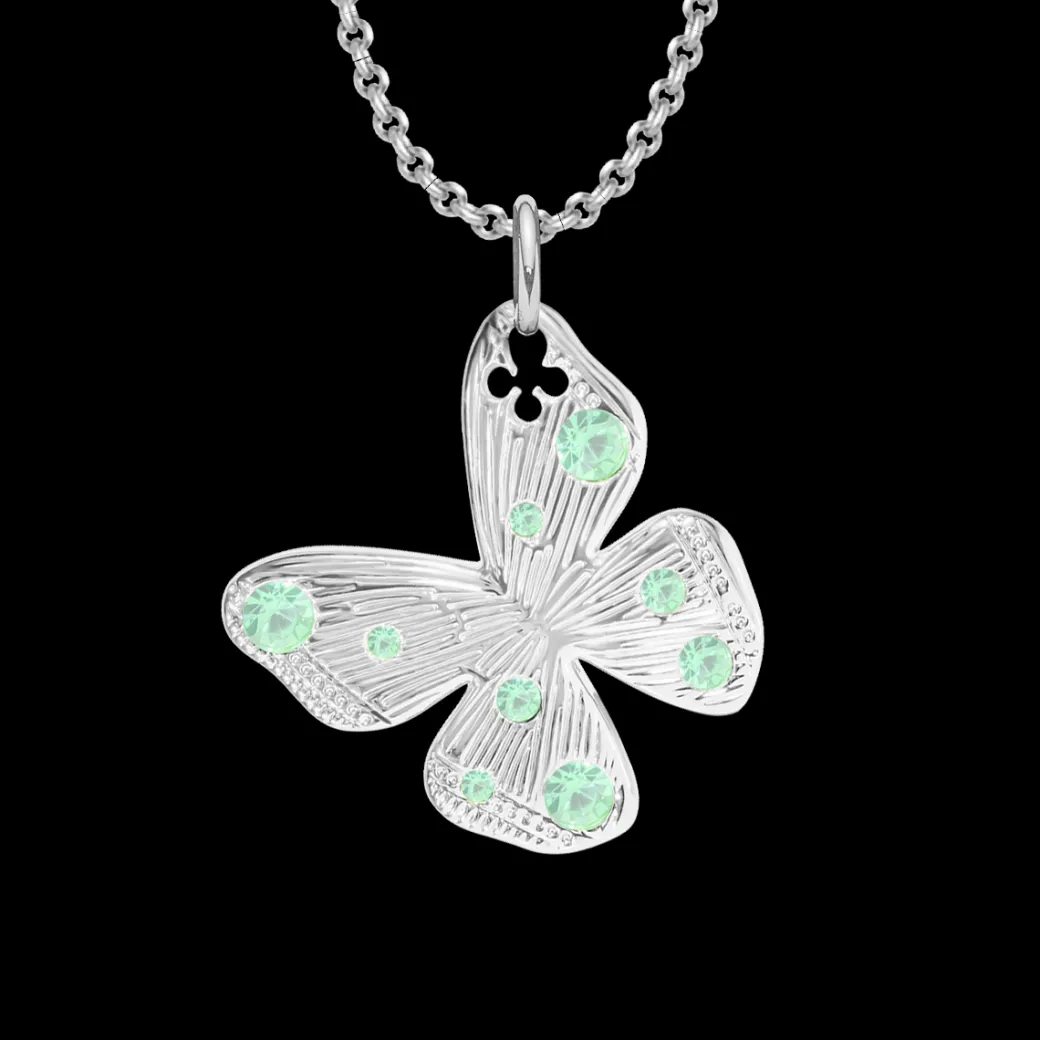 Naszyjnik z zawieszką Papillon 2 cm na cienkim klasycznym łańcuszku posrebrzany^Lilou Online