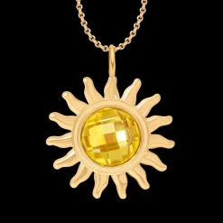 Naszyjnik z zawieszką Soleil 2,2 cm, pozłacany^Lilou Outlet