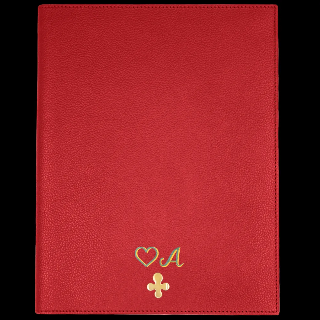 Notes skórzany w kolorze czerwonym^Lilou Fashion
