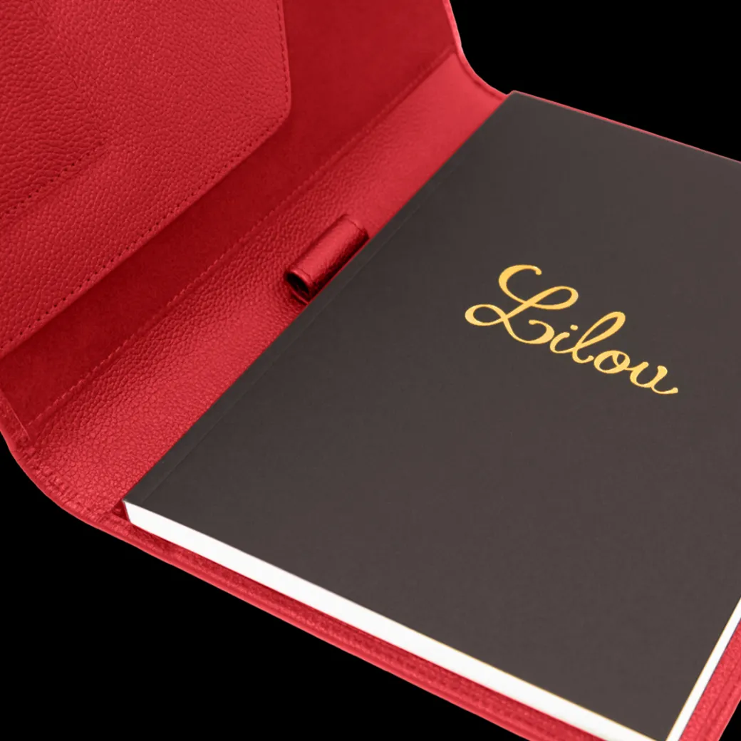 Notes skórzany w kolorze czerwonym^Lilou Fashion