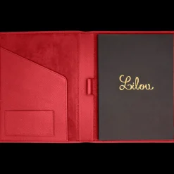 Notes skórzany w kolorze czerwonym^Lilou Fashion