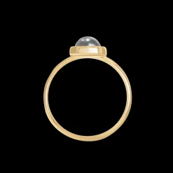 Pierścionek Cosmos z szarą perłą no.1 pozłacany^Lilou Fashion