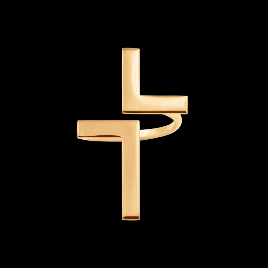 Pierścionek Cross pozłacany^Lilou Discount