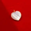 Serce z masy perłowej 1,5 cm w ramce ze złota próby 585^Lilou Outlet
