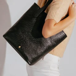 Shopper Mini czarny we wzór skóry strusia^Lilou Best