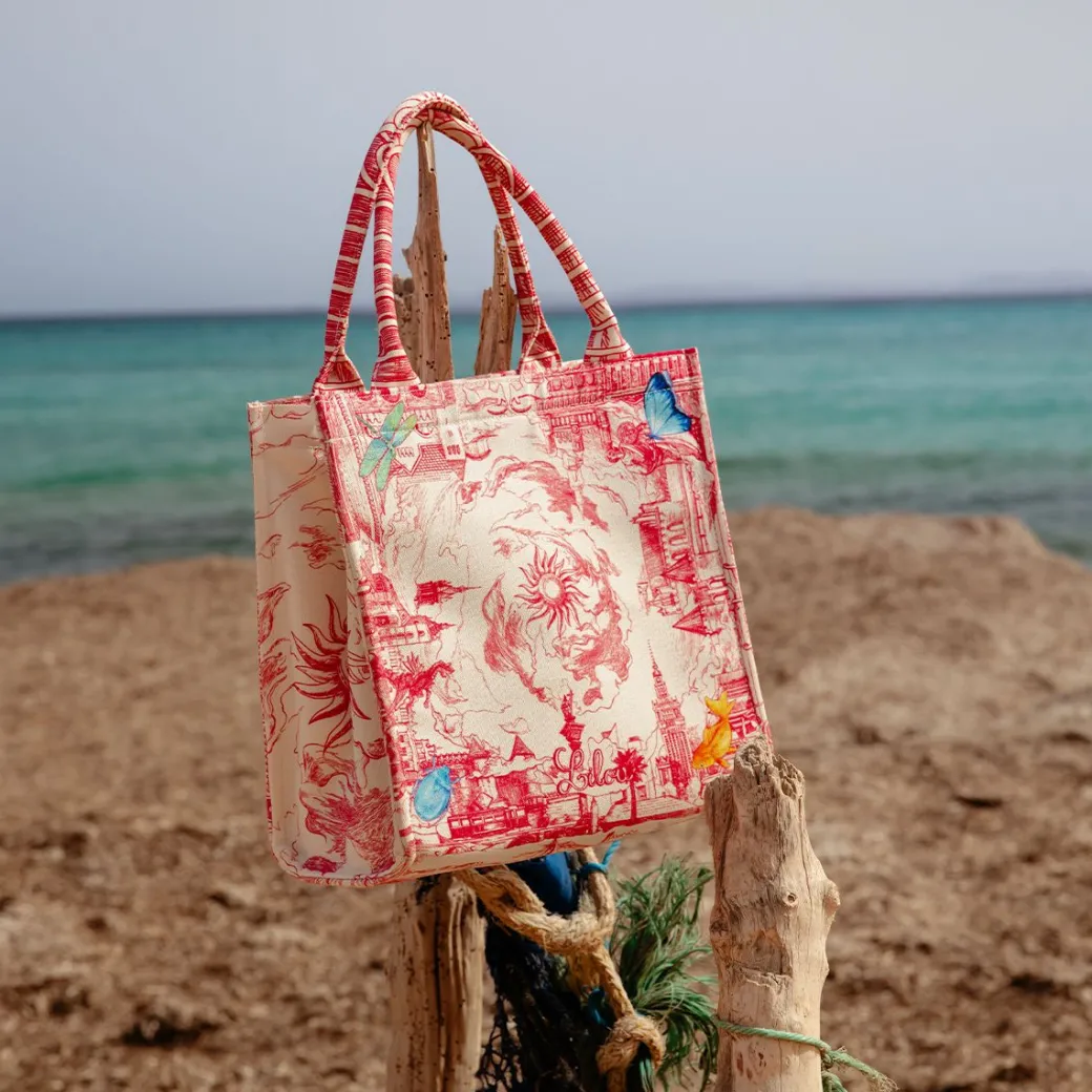 Shopper Opowieść 48.4 z tkaniny Canvas, czerwony^Lilou Fashion